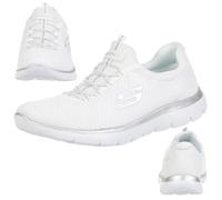 Skechers SUMMITS Donna Scarpe Fitness Sneakers Memory Foam Bianco Argento