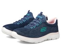 Skechers Summits Fun Flare, Scarpe da Ginnastica Donna, Blu Navy Rosa Caldo Multicolore, 43 EU Larga