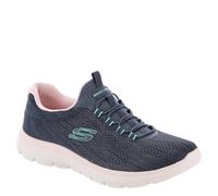 Skechers Summits Fun Flare, Scarpe da Ginnastica Donna, Blu Navy-Rosa-Turchese, 42 EU Larga