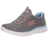 Skechers Summits Fun Flare, Scarpe sportive Donna, Grey Mesh Pink Blue Trim, 35.5 EU