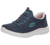 Skechers Summits Fun Flare, Scarpe sportive Donna, Navy Mesh Pink Turquoise Trim, 35.5 EU