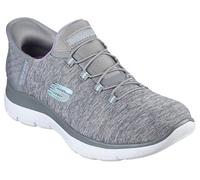Skechers Summits Hands-Free Slip-ins - Memory Foam Insole, Heel Pillow, Vegan Materials, Scarpe da Ginnastica Donna, Grey Mint, 39.5 EU Larga