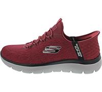 Skechers Summits Key Pace - Mocassini da uomo senza lacci, Rosso/nero, 43 EU, 232469