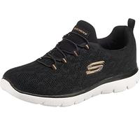 Skechers Summits Leopard Spot, Scarpe da Ginnastica Donna, Black Mesh Rose Gold Trim, 38.5 EU