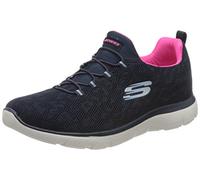 Skechers Summits Leopard Spot, Scarpe da Ginnastica Donna, Navy Mesh Hot Pink Trim, 37 EU
