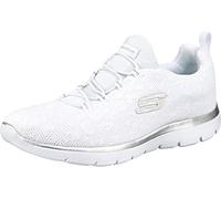 Skechers Summits Leopard Spot, Scarpe da Ginnastica Donna, White Mesh Silver Trim, 40 EU