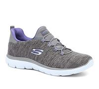 Skechers SUMMITS-QUICK GETAWAY, Scarpe da Ginnastica Donna, Grey Charcoal Mesh Purple Trim Ccpr, 37 EU