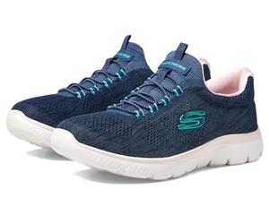 Skechers Summits, Scarpe da Ginnastica Donna, Blu Navy Rosa Caldo Multicolore, 37 EU Larga