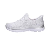 Skechers Summits-Brilliant Shine Hands Free Slip-ins, Scarpe da Ginnastica Donna, Bianco Argento WSL, 37.5 EU