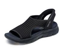 Skechers Summits-Sweetly Evolved Sandali Sportivi da Donna, Nero/Nero, 39 EU