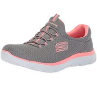 Skechers Summits Top Player, Scarpe da ginnastica Donna, Grey Mesh Pink Trim, 37 EU Larga