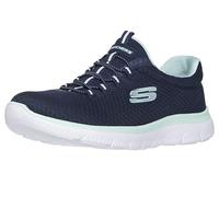 Skechers Summits Top Player, Scarpe da ginnastica Donna, Navy Mesh Aqua Trim, 41 EU Larga