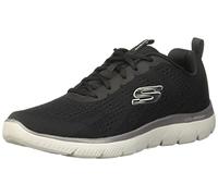 Skechers Uomo Summits Torre Scarpe da ginnastica, Black Mesh/Charcoal Trim, 42.5 EU