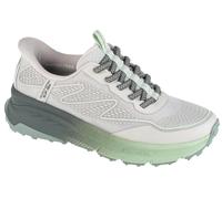 Skechers Switch Back MistSneaker Donna, Grigio Tessile Sintetico Verde Trim, 37.5 EU