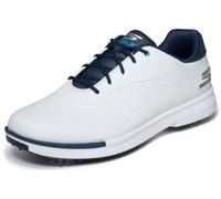 Skechers Tempo Spikeless - Scarpe da Golf da Uomo, Impermeabili, Leggere, Bianco/Blu Navy a Spillo, 45.5 EU