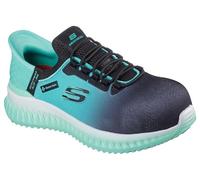 Skechers Tilido Ombray, Anfibi da Lavoro Donna, Black Teal Textile/Synthetic, 38.5 EU