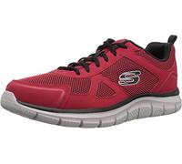 Skechers Track Bucolo, Scarpe Uomo, Red Leather Black Mesh Trim, 42.5 EU