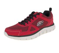 Skechers Track Bucolo, Scarpe Uomo, Red Leather Black Mesh Trim, 41.5 EU