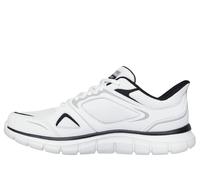 Skechers Track Ezral, Scarpe da Ginnastica Uomo, White Leather/Black Mesh/Pu, 41 EU