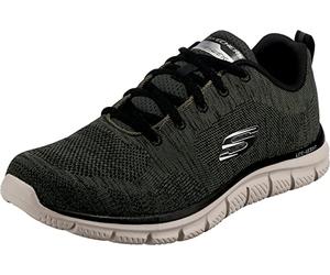 Skechers Track Front Runner, Scarpe da Ginnastica Basse Uomo, Olive Knit Black Trim, 44 EU