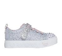 Skechers Twinkle Toes: Heart Steps - Shimmer Sweetie Sneaker in Grigio/Rosa, Taglia 23
