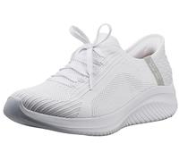 Skechers Ultra Flex 3.0 Brilliant Path, Scarpe da Ginnastica Donna, White Knit Light Gray Trim, 35 EU