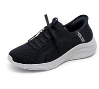 Skechers Ultra Flex 3.0 Brilliant Path, Sneaker Donna, Black Knit White Trim, 38 EU