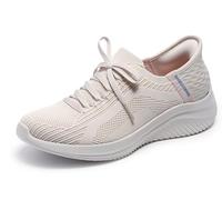 Skechers Ultra Flex 3.0 Brilliant Path, Sneaker Donna, Natural Knit Periwinkle Trim, 38 EU