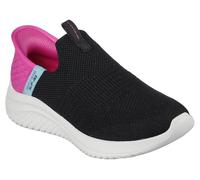 Skechers Bambine e ragazze Ultra Flex 3.0 Fresh Time Slip-In ALLENATRICE, Black Mesh/Pink Trim, 35 EU