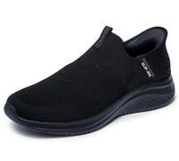 Skechers Ultra Flex 3.0 Smooth Step - Mocassini da Uomo Senza Lacci, Nero, 11 Wide