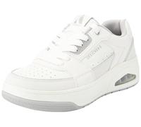 Skechers Uno Court, Sneaker Uomo, Pelle Bianca Duraleather Grigio Trim, 48.5 EU