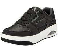 Skechers Uno Court, Sneaker Uomo, Pelle Nera Duraleather con Finiture Carbone, 44 EU