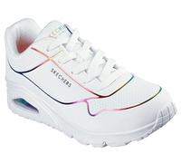 Skechers Uno- Electric Lines, Scarpe da Ginnastica Donna, Bianco Multicolore, 41 EU