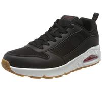 Skechers Uno Fastime, Scarpe da Ginnastica Uomo, Nero Black Pu Mesh Red Trim, 39 EU
