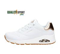 Skechers Uno - Golden Air, Sneakers Donna, Bianco White Black Gold, 36 EU