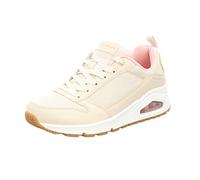 Skechers Uno Inside Matters, Scarpe da Ginnastica Donna, Beige Natural Duraleather Mesh Trim, 38.5 EU