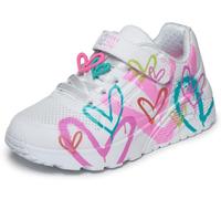 Skechers Uno Lite Heart Status - Sneaker da Ragazza, Colore: Bianco Sintetico/con Finiture Multiple, 1 Bambino UK