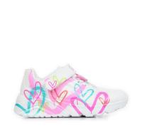 Skechers Uno Lite Heart Status - Sneaker da Ragazza, Colore: Bianco Sintetico/con Finiture Multiple, Taglia 42