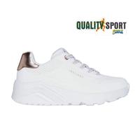 Skechers Uno Lite Metallic Bianco Scarpe Donna Bambina Sneakers 310384L WHT