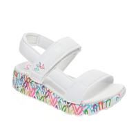 Skechers Uno Lite Sandal Sunny Love, Sandali per bambini, Bianco Multicolore Neon, 37 EU