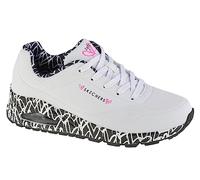 Skechers Jgoldcrown Uno Loving Love, Scarpe da Ginnastica Basse Donna, White/Black, 35.5 EU