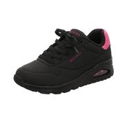 Skechers Uno Pop BackUNO Donna, Finiture in Pelle Scamosciata Rosa Shocking Durabuck Nero, 36 EU