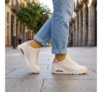 Skechers UNO Pop Scarpe Donna Ginnastica Ammortizzate Memory Foam Beige Sportive
