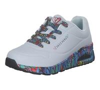 Skechers Uno Ravaged Love, Scarpe da Ginnastica Donna, White Duraleather/Multi Trim, 36.5 EU