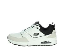 Skechers Retro One, Scarpe da Ginnastica Uomo, Pelle Bianca Duraleather Nero Mesh, 42 EU