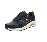 Skechers Uno Retro One, Sneaker Uomo, Navy Duraleather Suede Yello Mesh, 44 EU