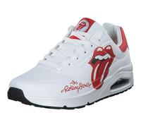 Skechers UNO Rolling Stones Single! Sneaker da uomo 183102 Bianco, Wrd White Red, 45 EU