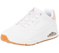 Skechers Uno- Shimmer Away, Scarpe da Ginnastica Donna, White Durabuck Rose Gold Duraleather Trim, 36.5 EU