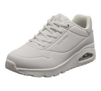 Skechers Uno Shimmer AwaySneaker Donna, Bianco Durabuck Argento Duraleather Mesh Trim, 38 EU