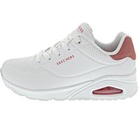 Skechers Sneaker Donna Uno – Durabuck bianco, rifiniture in suede corallo – 35 EU